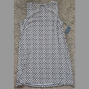 Black and White Geometric Sleeveless Dress